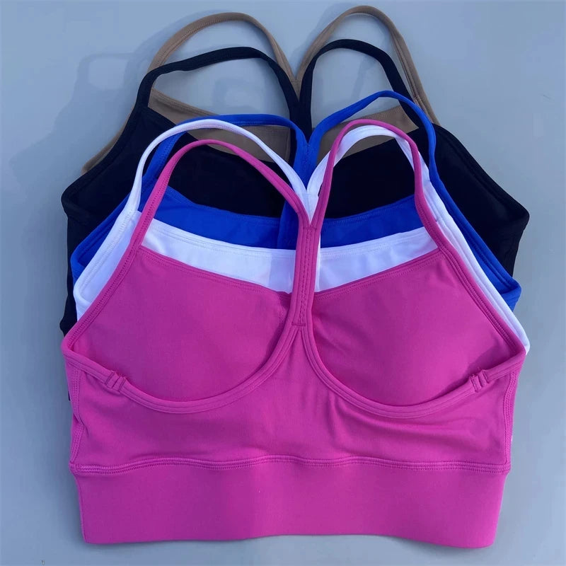 Women's Thin Strap Scoop Neck Sports Bra