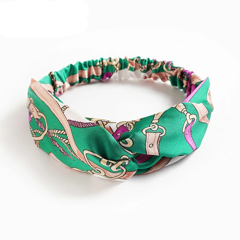 Floral Print Twist Front Elastic Headband for Everyday Hair Styling