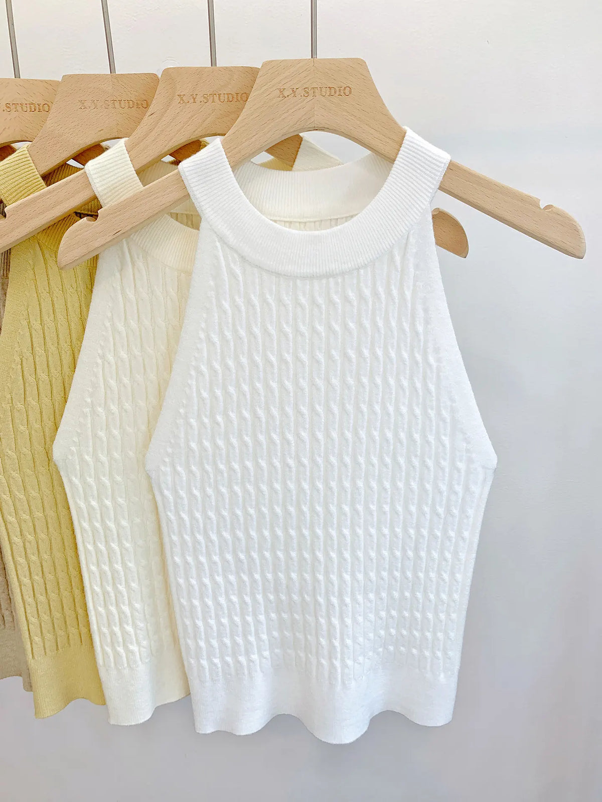 Women's High Neck Ribbed Polyester Crop Tank Top with Sleeveless Cut