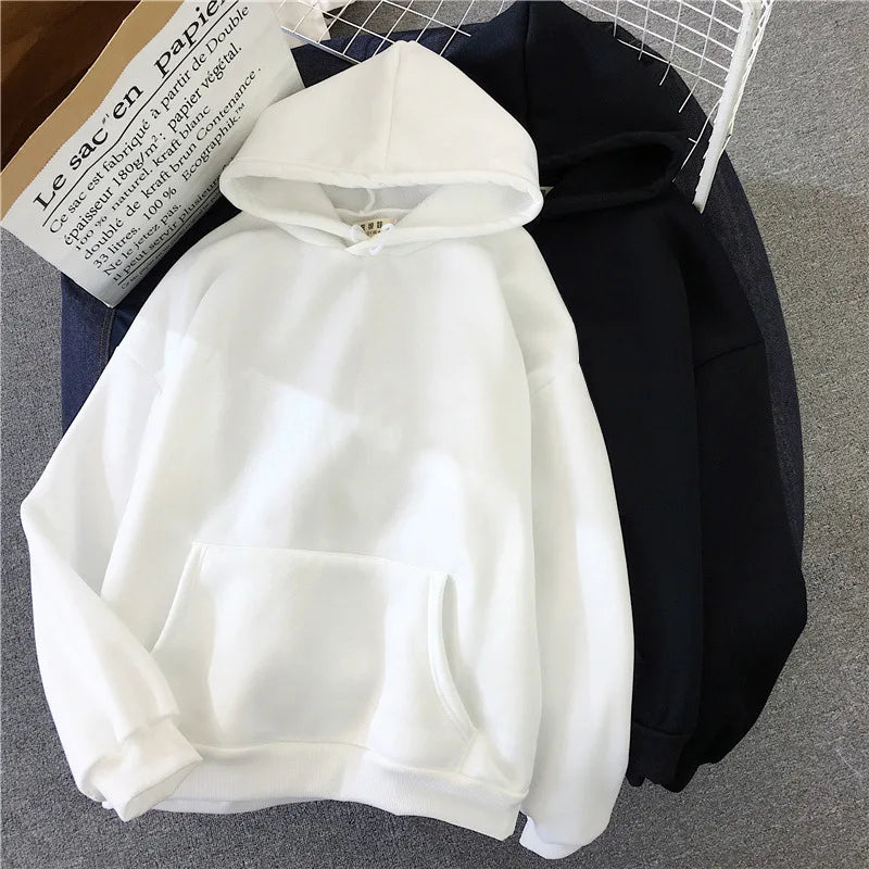 Long Sleeve Casual Hooded Sweatshirt with Relaxed Streetwear Styling