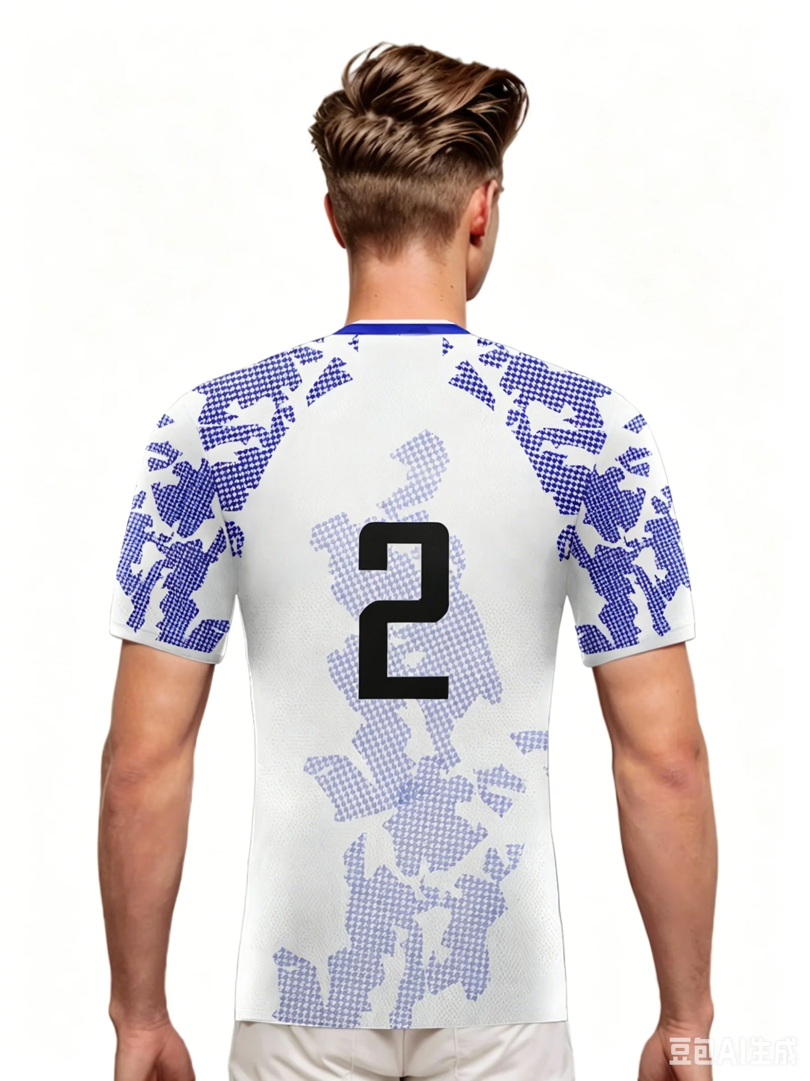 USA Graphic Short Sleeve Collared Sports Jersey with Number Print