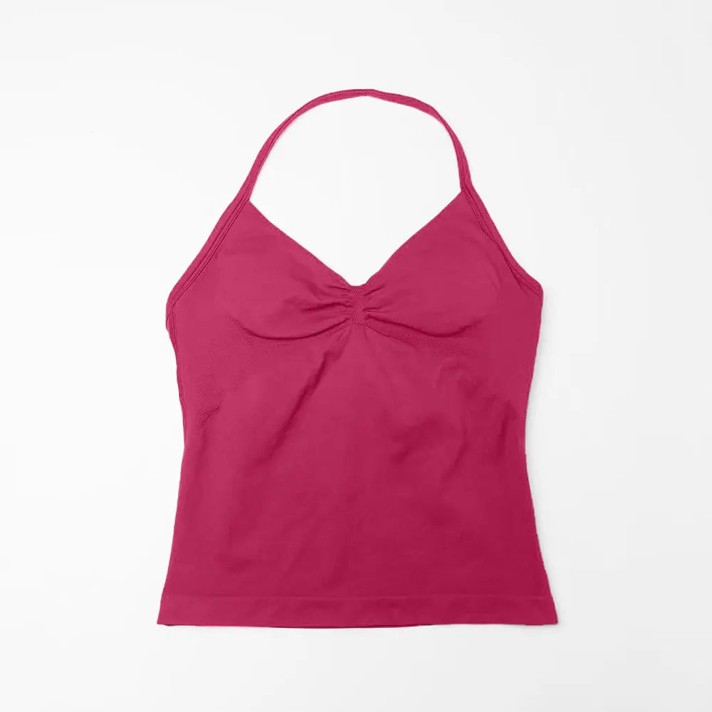 Women's Halter Strap Longline Sports Tank Top For Workout Outfits