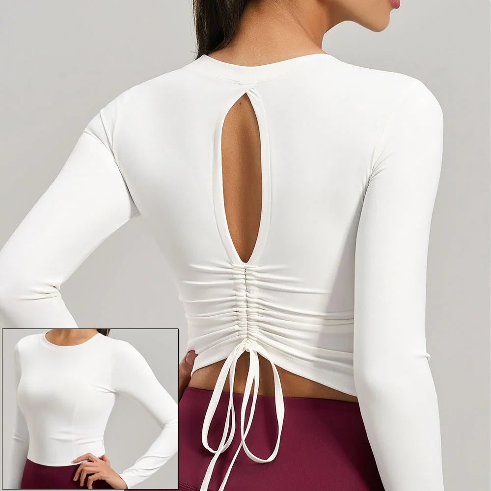 Women's Cross-Back Long-Sleeve Workout Top