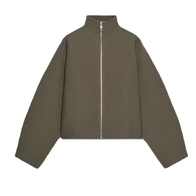Women's Stand-Collar Zip-Front Jacket