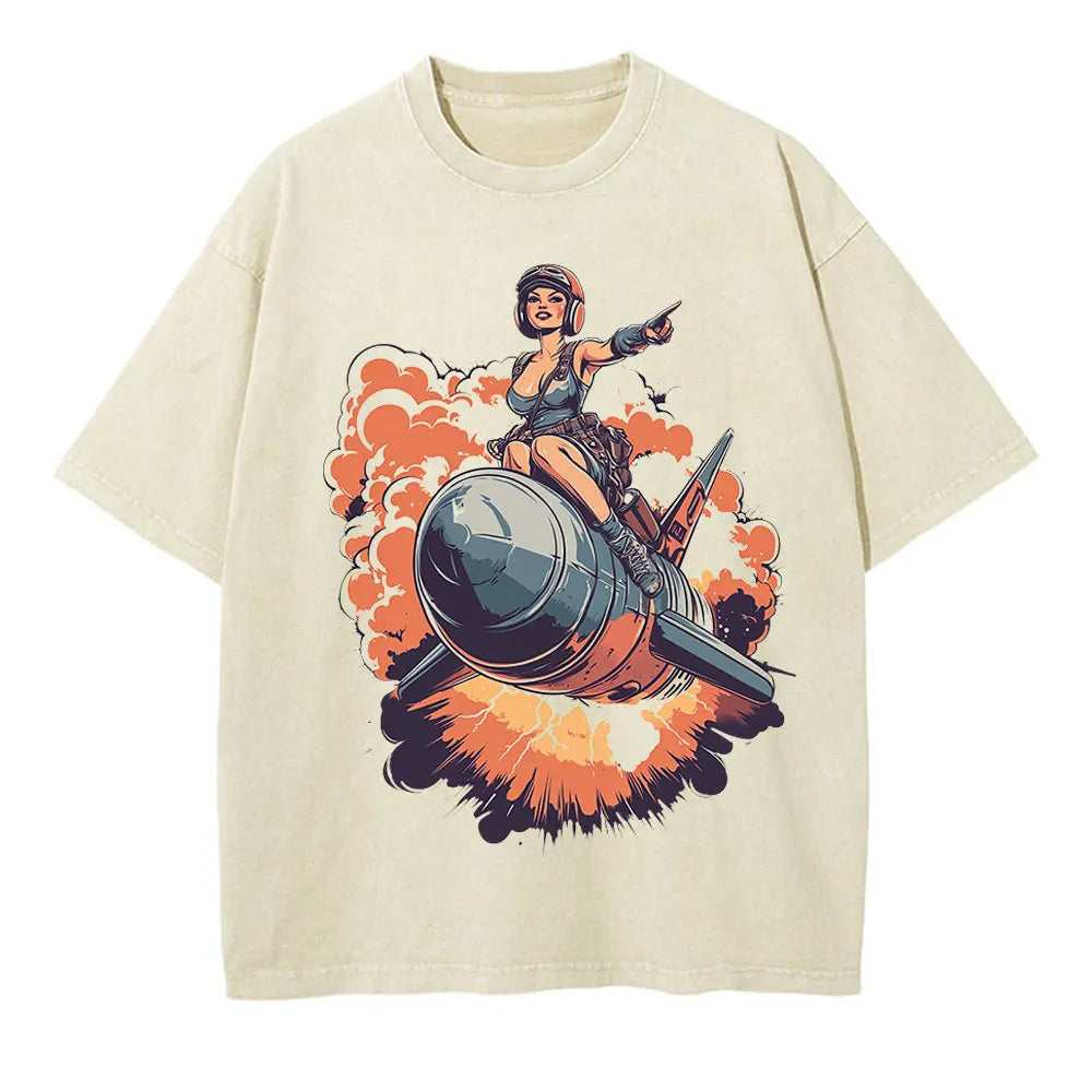 Beer Bottle Bomb Anime Oversized Graphic Tee