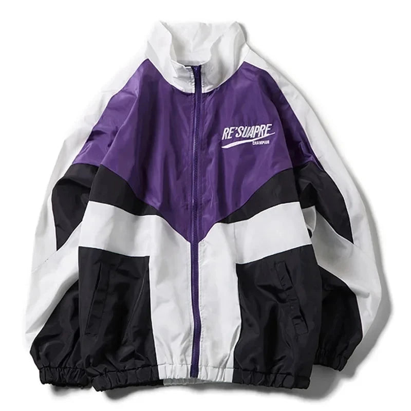 Color Block Long Sleeve Casual Streetwear Racing Style Jacket