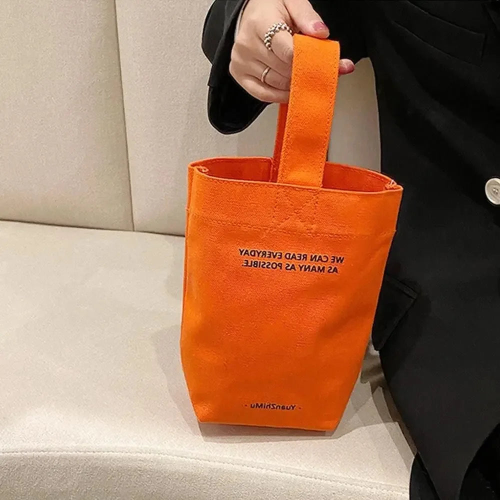 Solid Mini Tote Bag with Wide Single Carry Handle