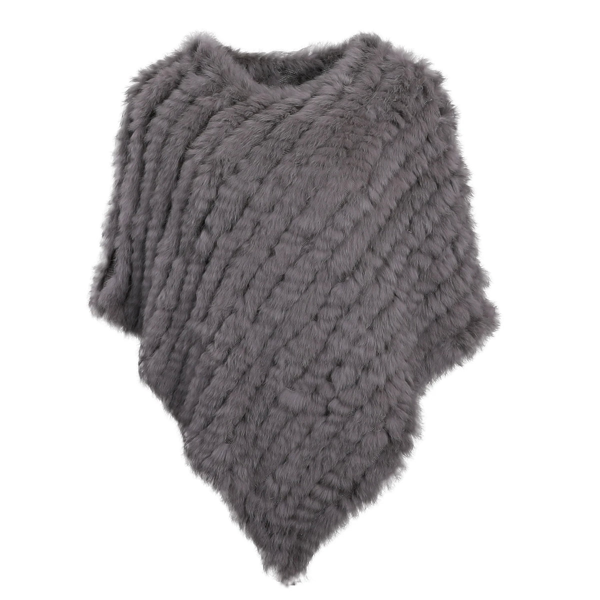 Textured Pointed Hem Poncho for Layering over Outfits