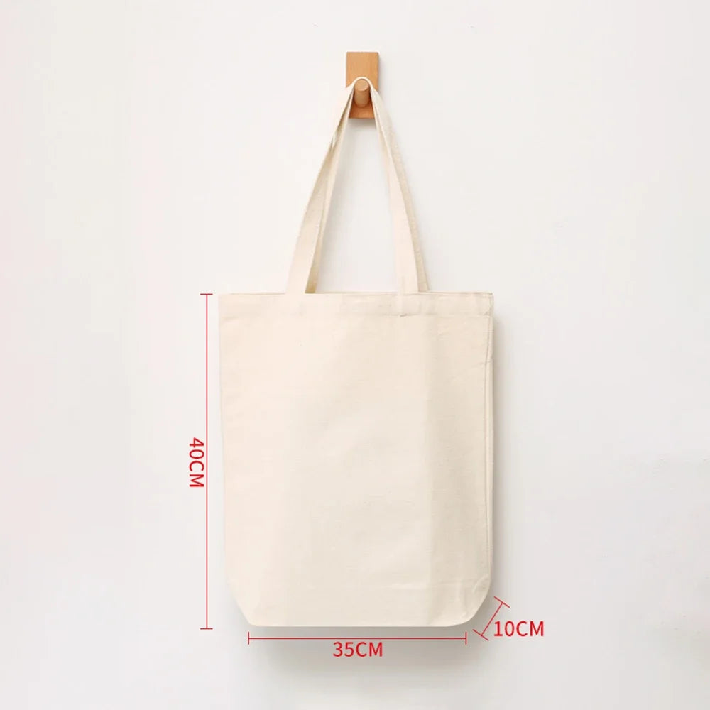 Plain Canvas Style Tote Bag with Long Shoulder Handles