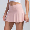 Women Pleated Tennis Skirt With Pockets Shorts Athletic Skirts Crossover Breathable Athletic Golf Skorts Workout Sports Skirts