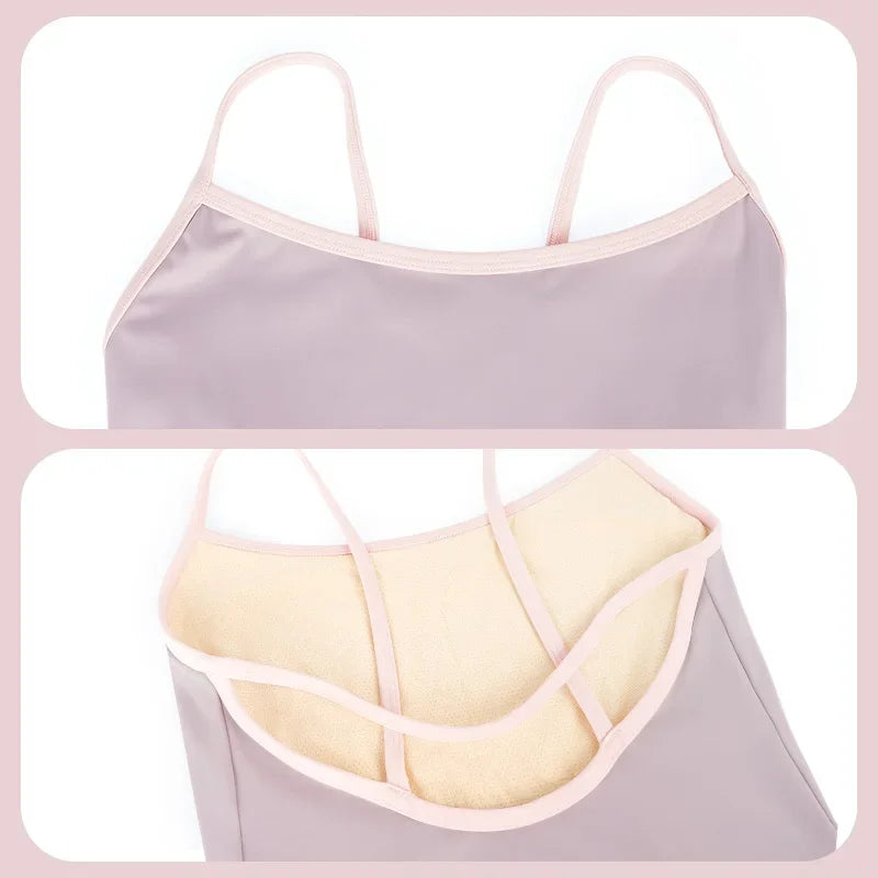 Women's Camisole Ballet Leotard with Crossed Straps and Open Back