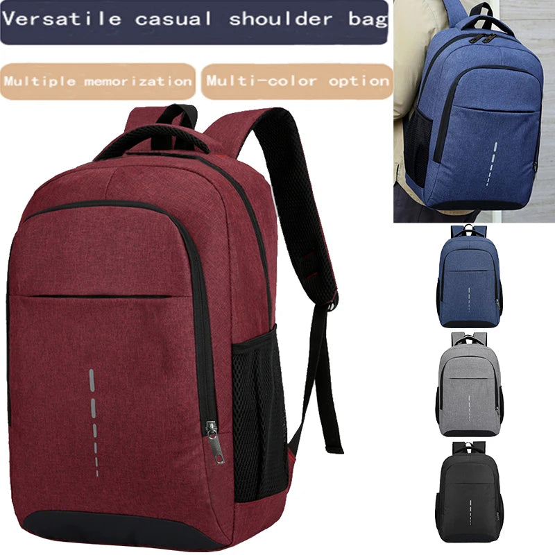 Plain Commuter Backpack with Front Zipper Pockets and Top Carry Handle