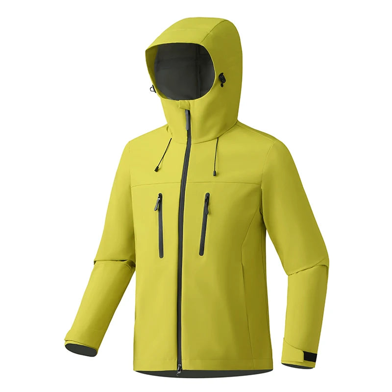 Hooded Long Sleeve Full Zip Outdoor Hiking Jacket with Pockets