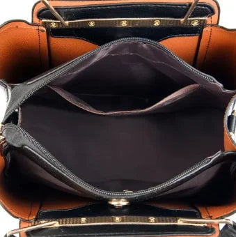Women's Structured Shoulder Handbag with Pendant and Adjustable Crossbody Strap