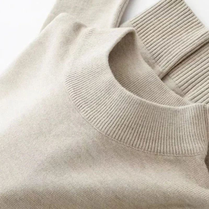 Men's Mock Neck Long Sleeve Knit Sweater