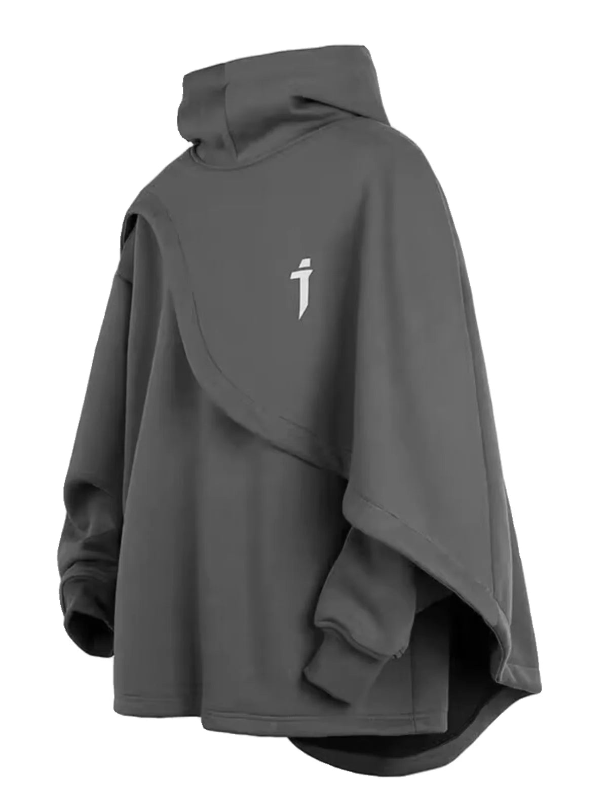 Hooded Layered Pullover Poncho for Layering over Outfits