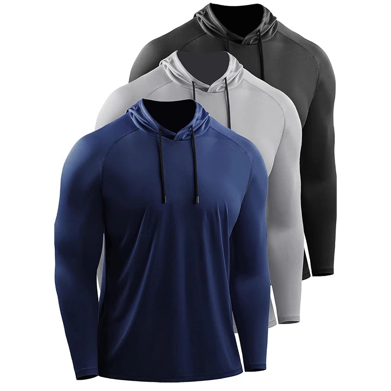 Long Sleeve Hooded Running Pullover with Relaxed Sports Styling