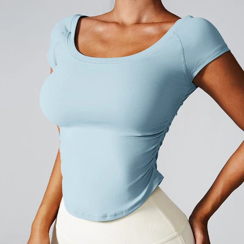 Women's Scoop-Neck Long-Sleeve Workout Top