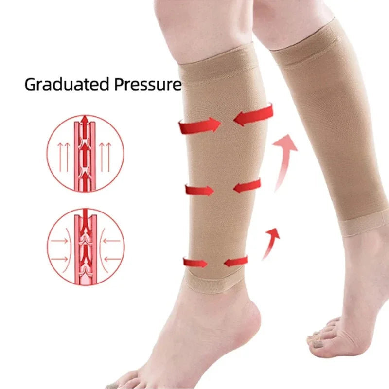 Solid Footless Calf Sleeves with Open End Shape