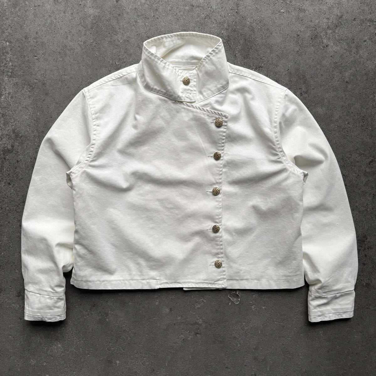 Stand Collar Asymmetric Front Long Sleeve Casual Streetwear Jacket