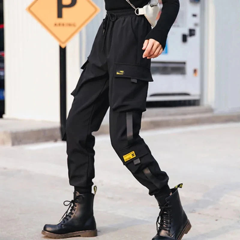 Women's Cargo Joggers with Contrast Tabs and Side Pockets