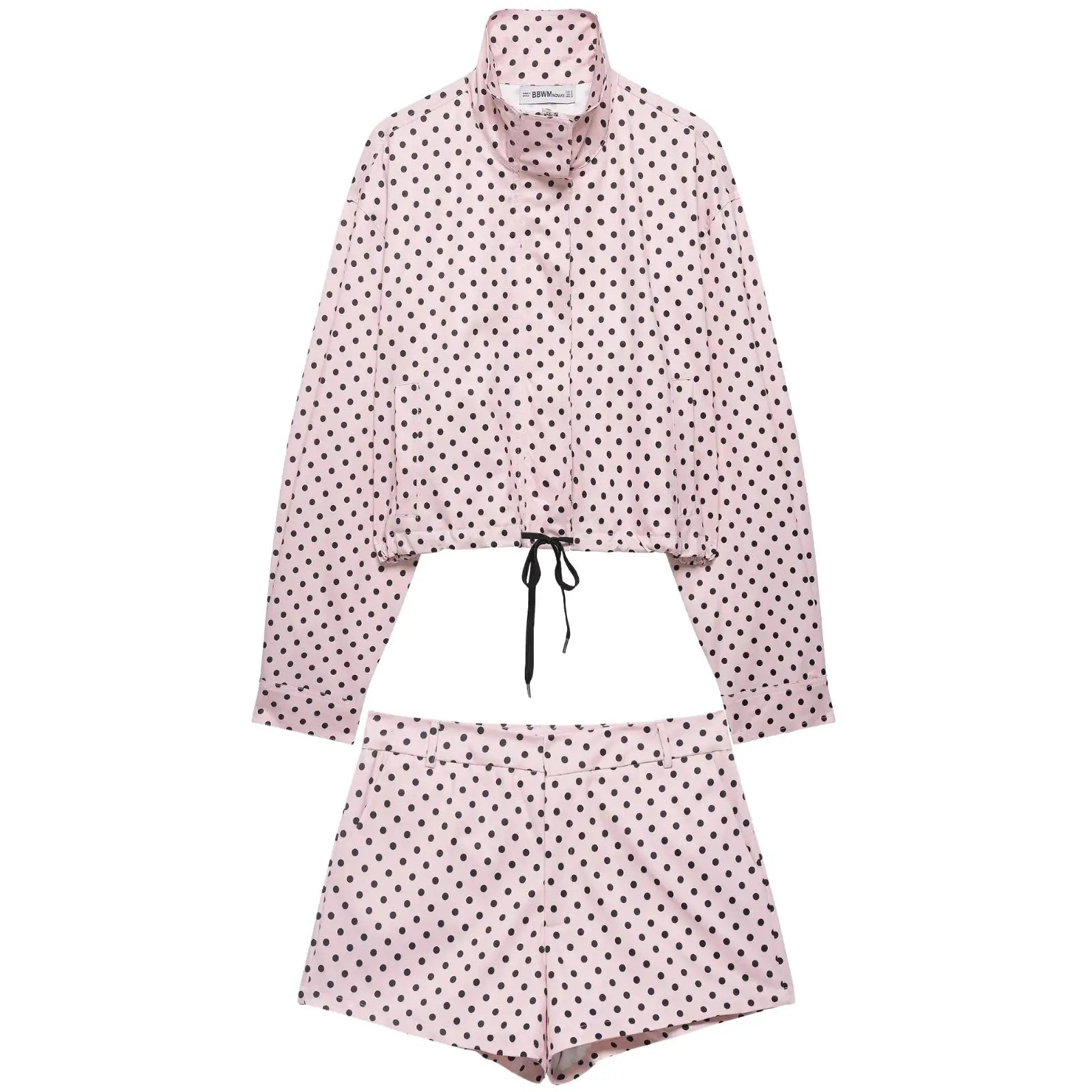 Women's Polka-Dot High-Neck Zip-Front Jacket