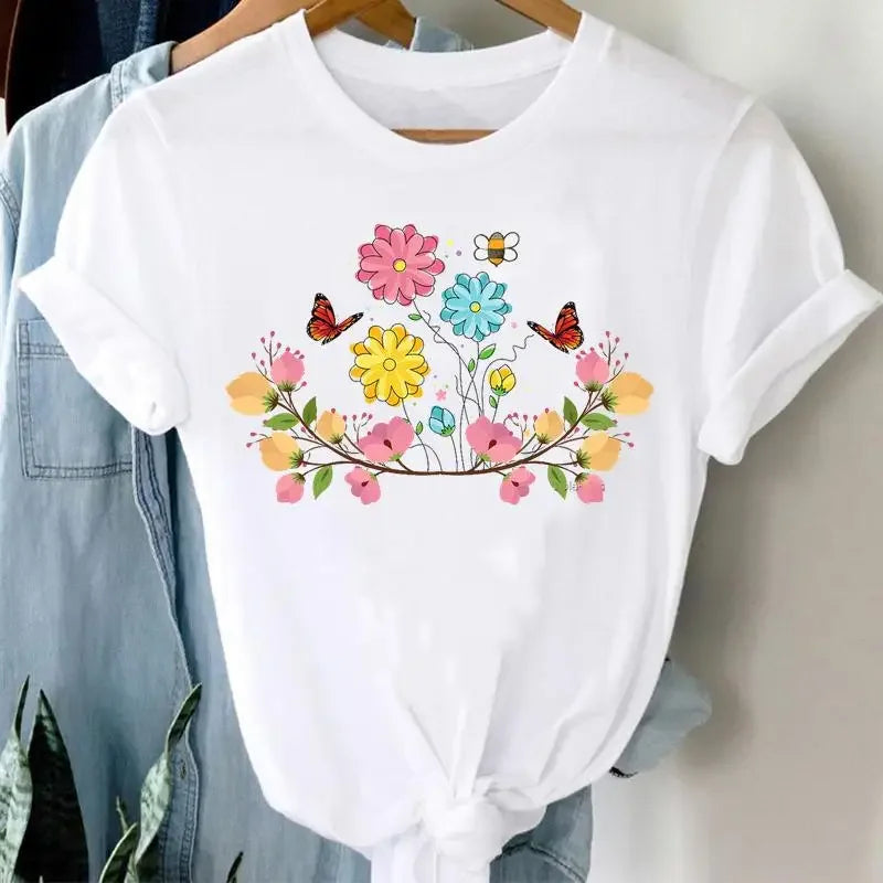 Women's Nature Graphic Modal Short-Sleeve Crewneck T-Shirt