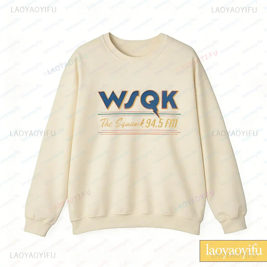 Radio Graphic Long Sleeve Pullover Casual Sweatshirt for Layering