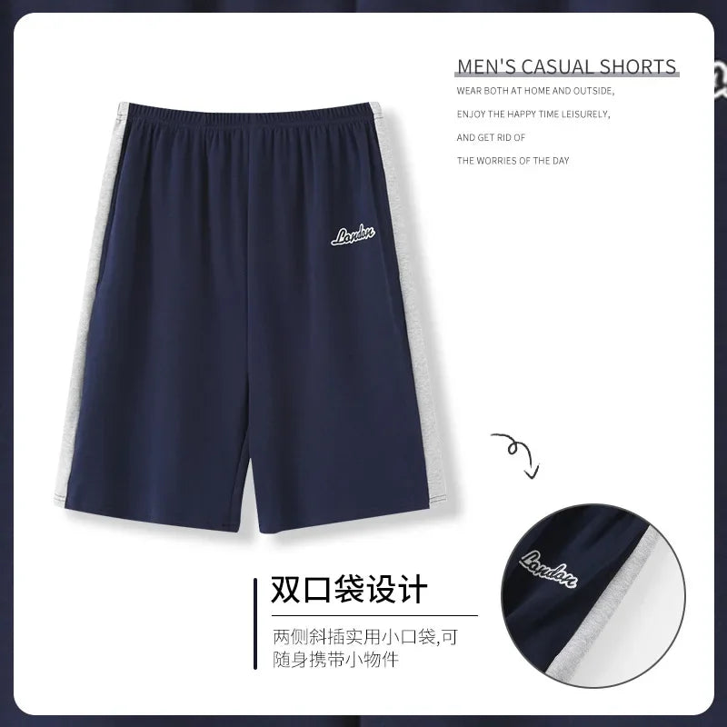 Men's Solid Elastic Waist Pocket Lounge Sleep Shorts with Style Options