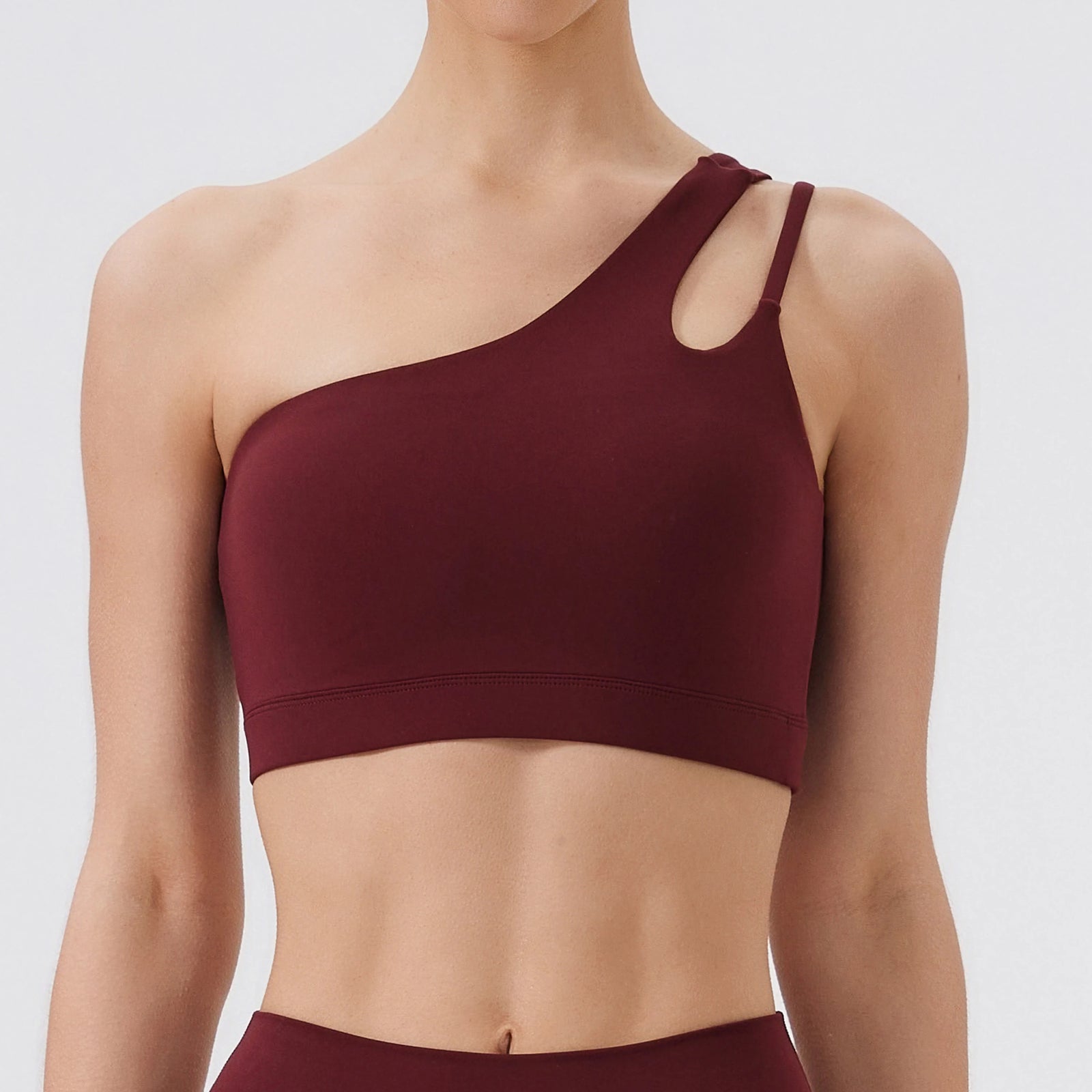 Women's One Shoulder Cutout Strap Sports Bra