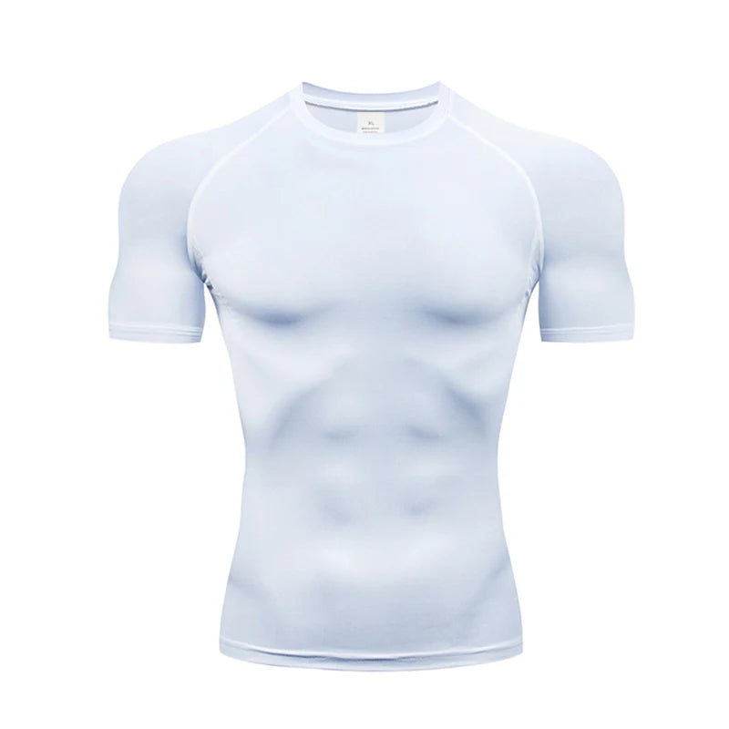 Fitted Crew Neck Short Sleeve Compression T Shirt