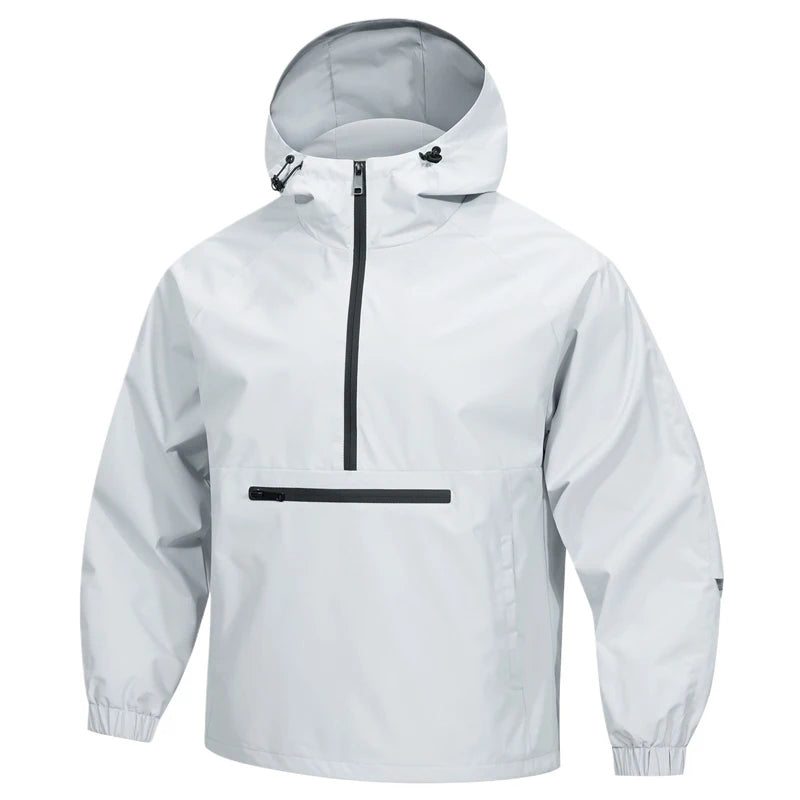 Hooded Half Zip Long Sleeve Casual Anorak Jacket