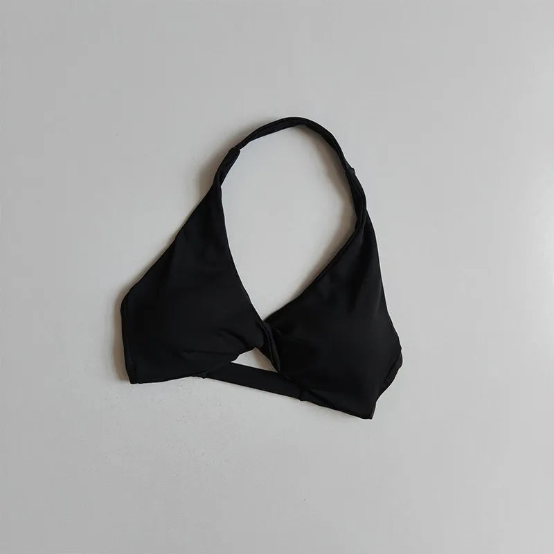 Women's Ruched Halter Neck Sports Bra