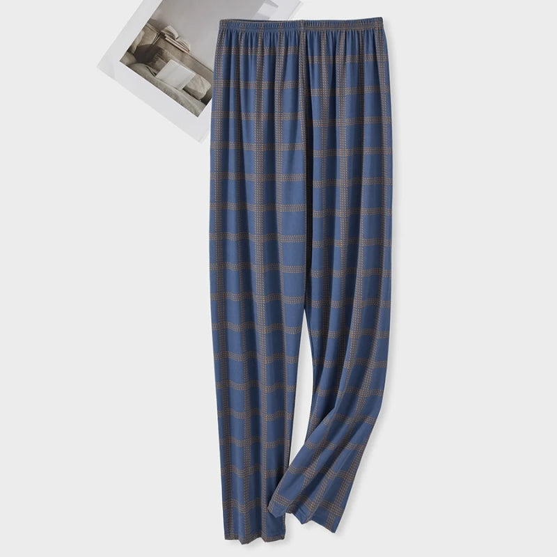 Men's Patterned Elastic Waist Straight Leg Pajama Pants