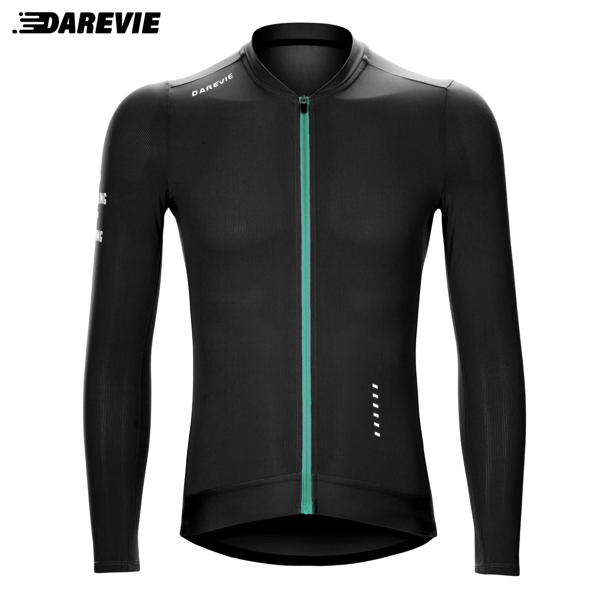 Unisex Long Sleeve Cycling Jersey with Full Zipper and Pocket Details