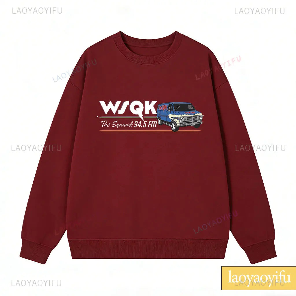 Radio Graphic Long Sleeve Pullover Casual Sweatshirt for Layering