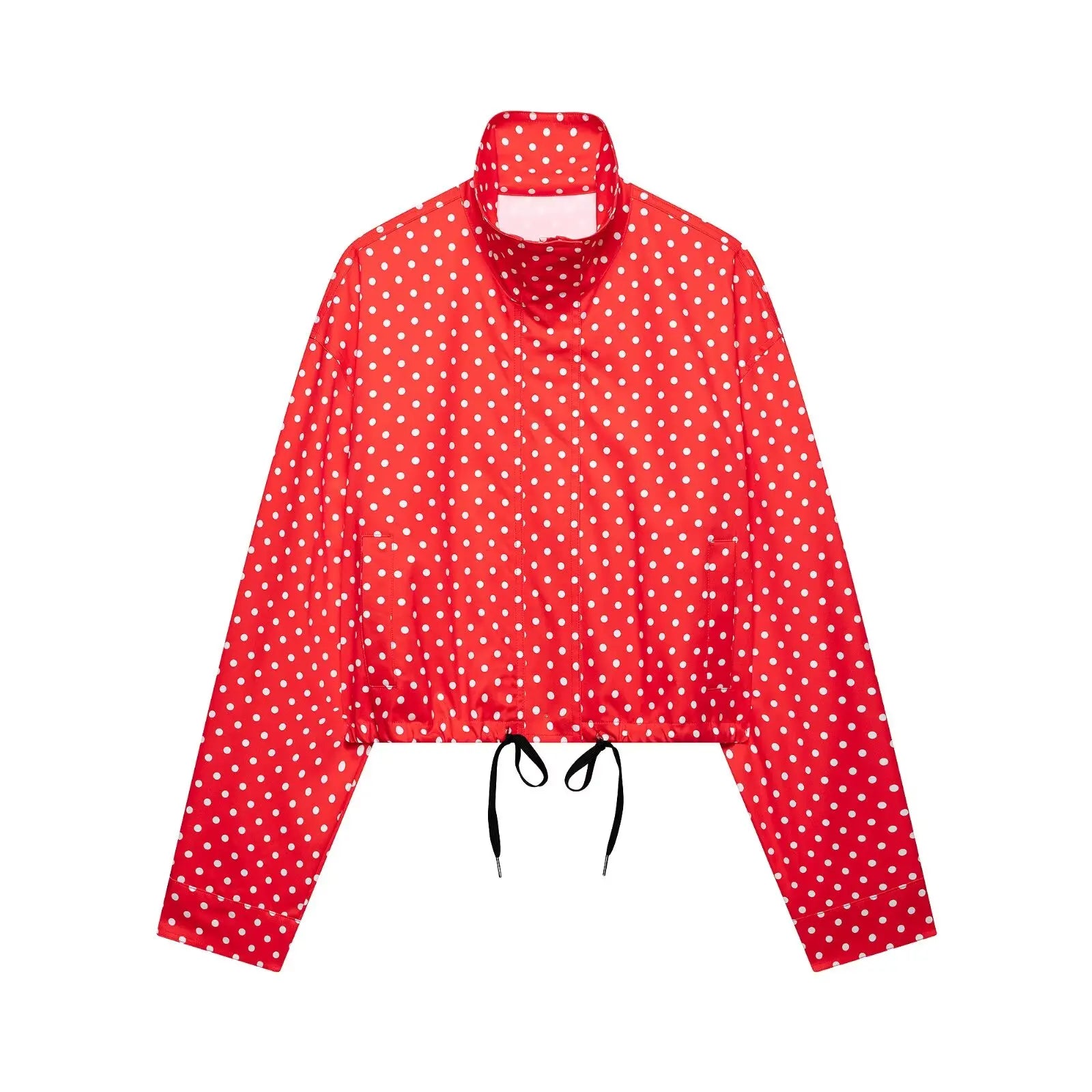 Women's Polka-Dot High-Neck Zip-Front Jacket