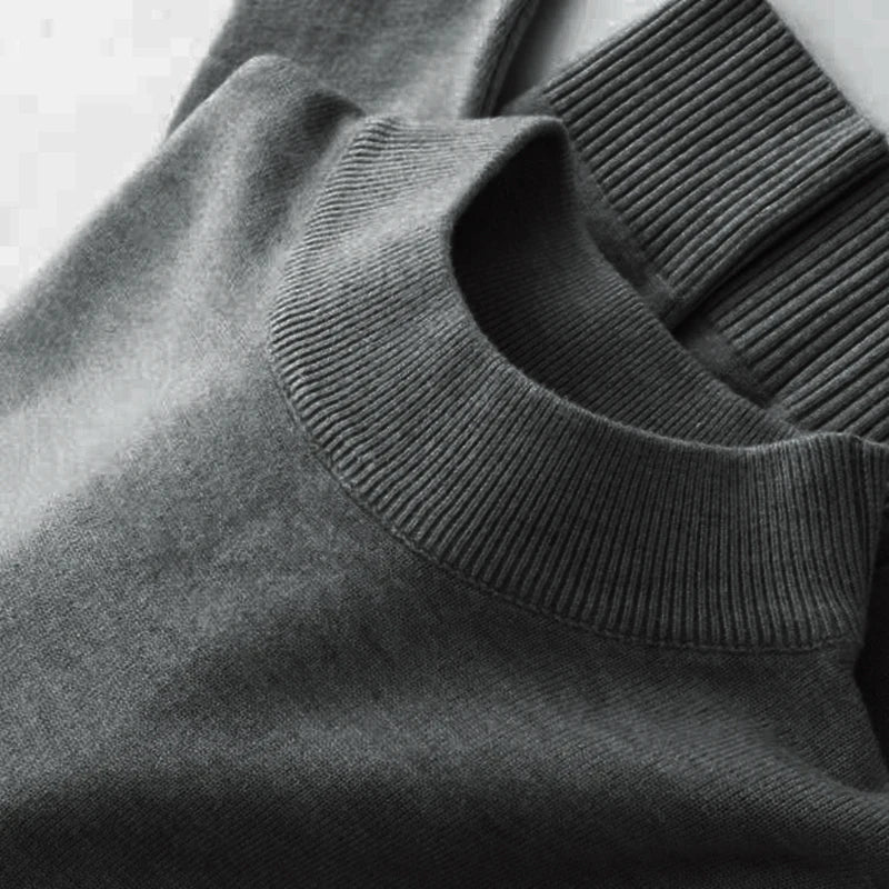 Men's Mock Neck Long Sleeve Knit Sweater