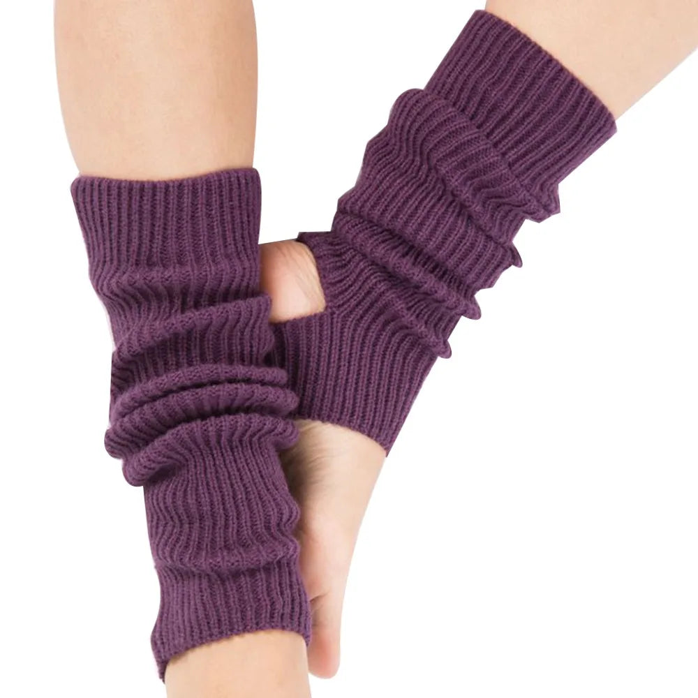 Ribbed Dance Leg Warmers with Open Heel Stirrup Shape
