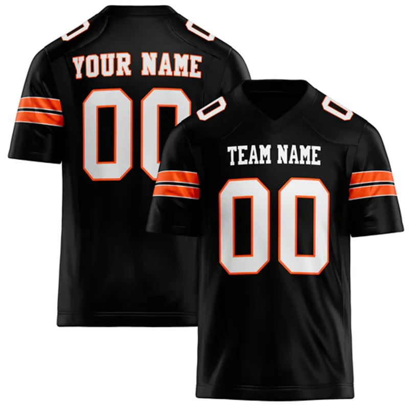 Black Number Football Short Sleeve Jersey For Sports Outfits