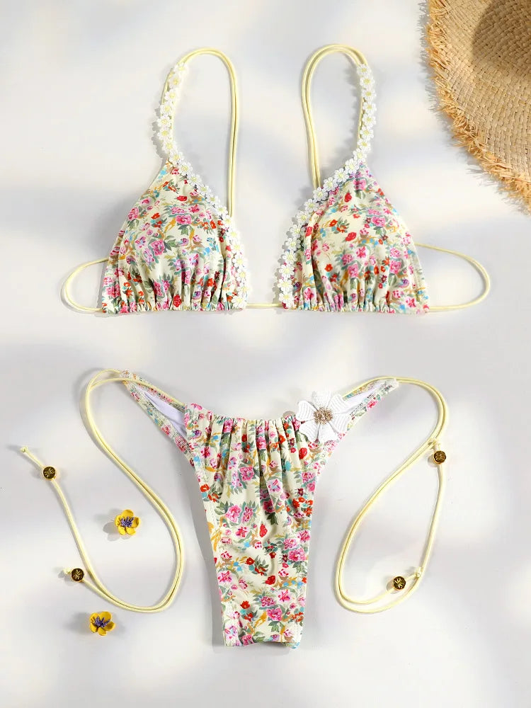 Printed Triangle Bikini