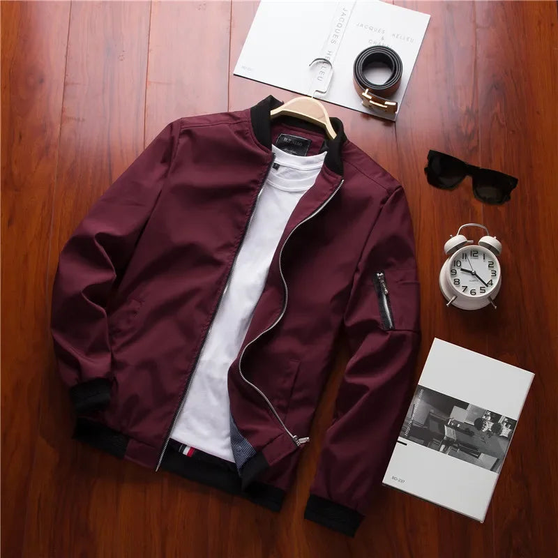 Long Sleeve Casual Streetwear Jacket with Front Closure and Pockets