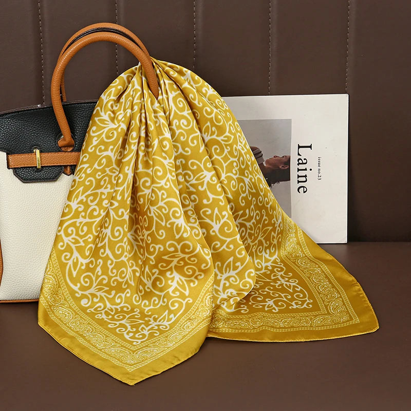 Printed Square Scarf with Floral and Graphic Pattern Options