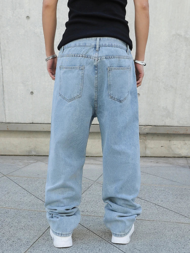 Men's Wide Leg Denim Jeans for Casual Everyday Wear