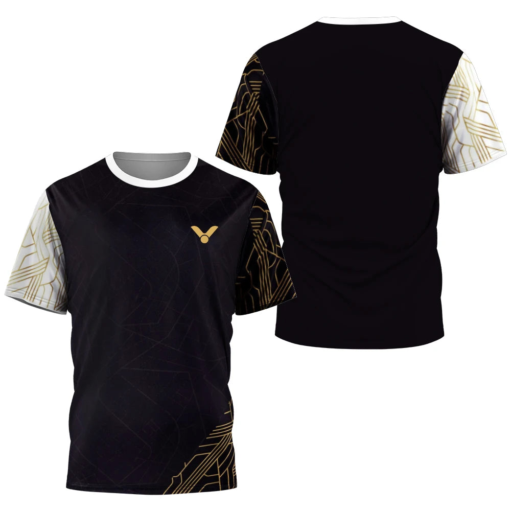 Printed Court Sports Short Sleeve T-shirt For Sports Outfits