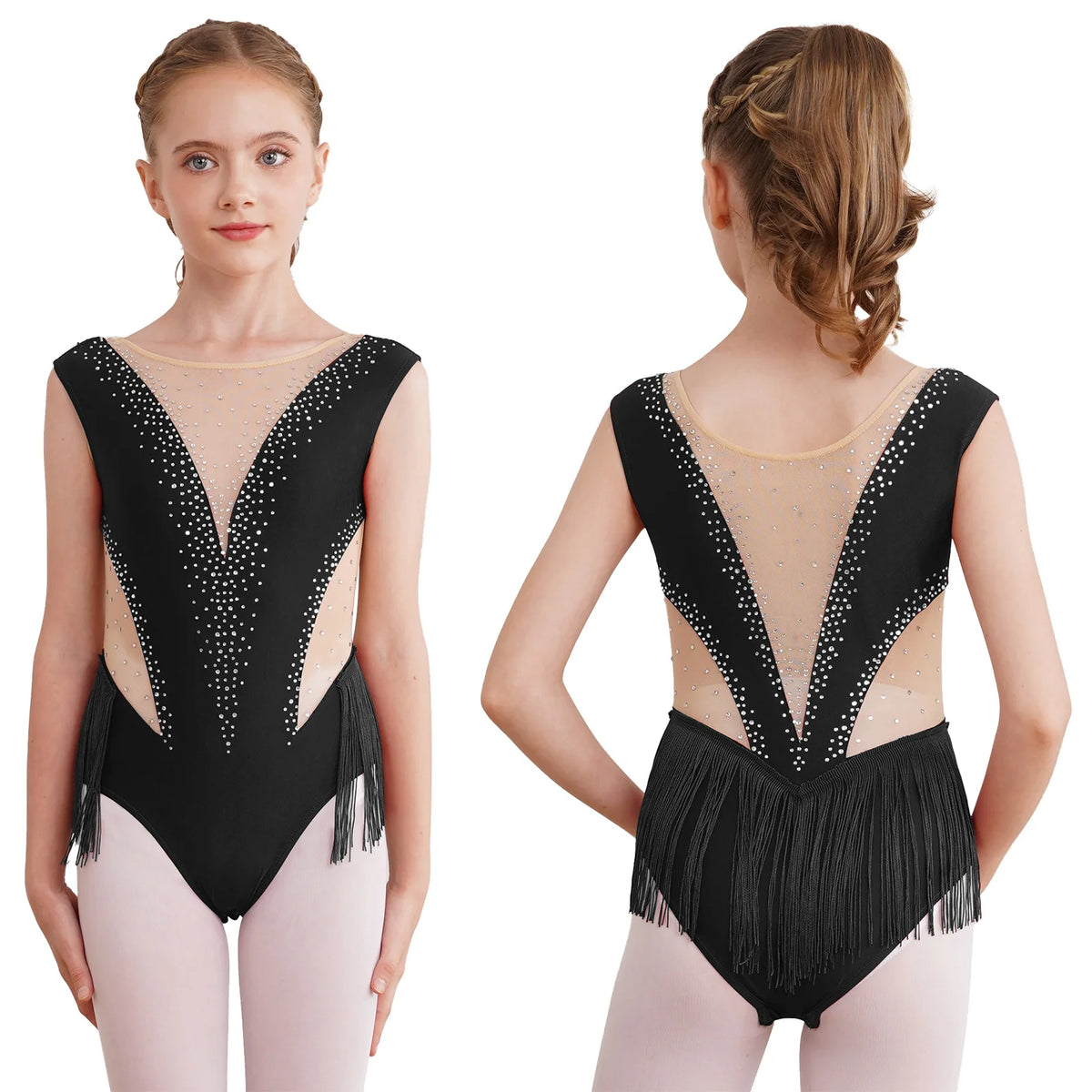 Girls' Lyrical Dance Costume Styles with Rhinestones and Skirted Outfit Options