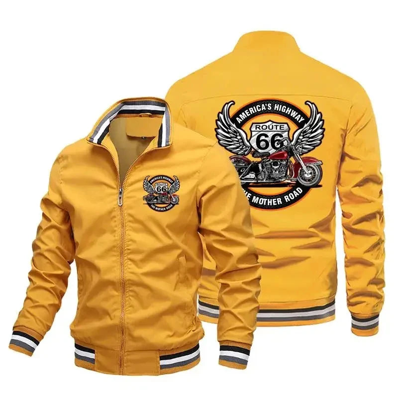 Men's Graphic Zip-Front Long-Sleeve Casual Jacket