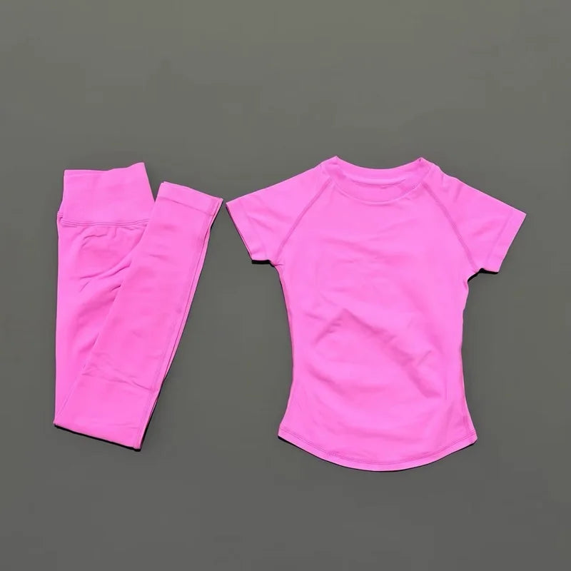 Women's Tee And Leggings Yoga Set For Workout Outfits