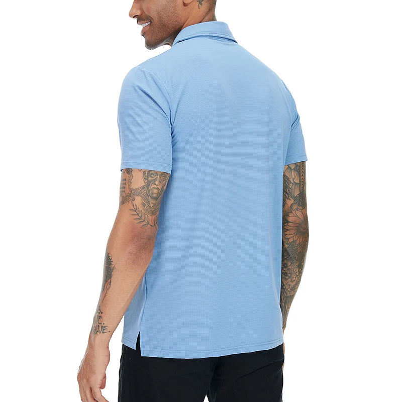 Men's Athletic Short Sleeve Polo Shirt Lightweight Quick Dry Sport Workout Shirt Summer Casual Thin Outdoor Shirts US/ EU Size
