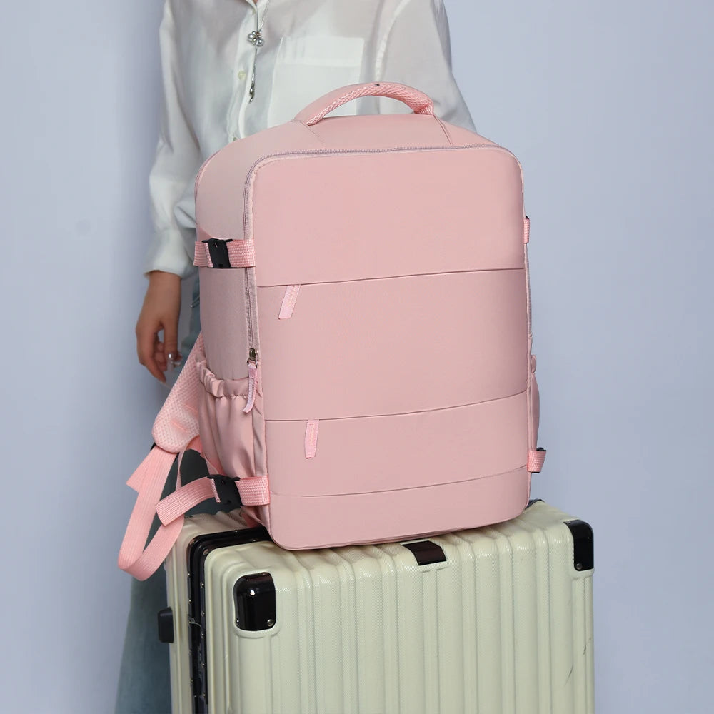 Short Trip Travel Backpack with Rectangular Shape and Laptop Compartment Design
